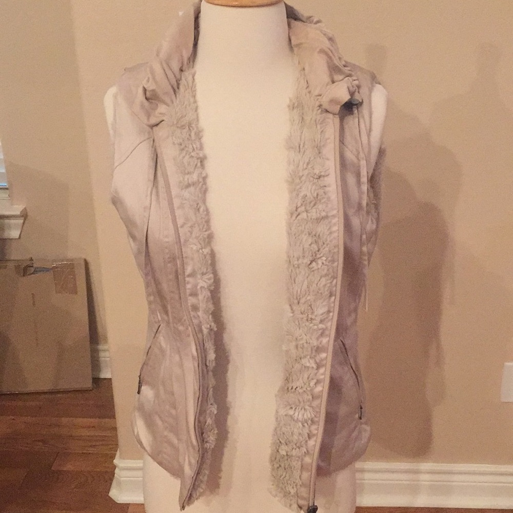 Light Beige Fur Vest by Cabi